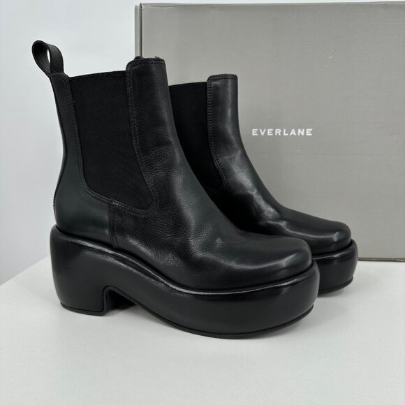 Everlane The Puffa Boot in Black size 7 Chelsea Ankle 3.25" Chunky Platform po - Picture 2 of 12
